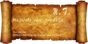 Majthényi Teréz névjegykártya